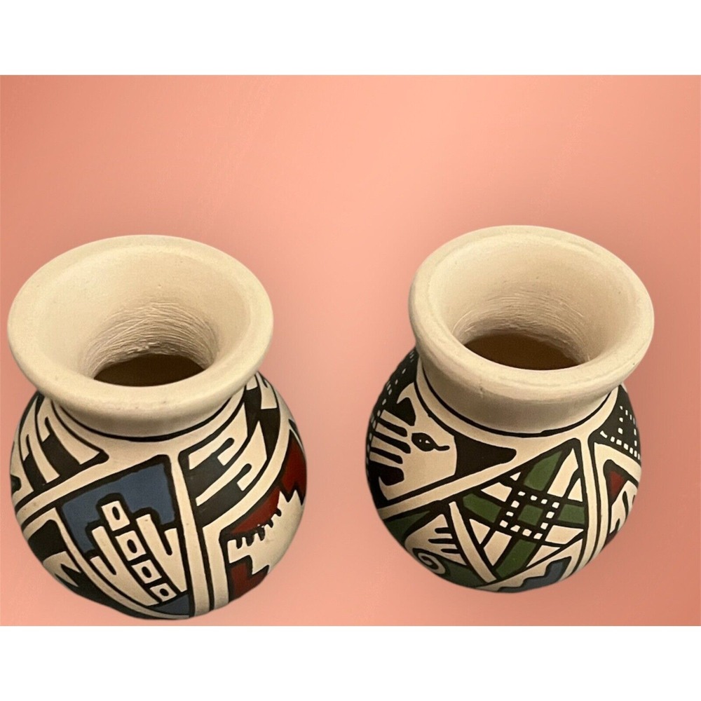 Mata Ortiz Pottery RRR Reydesel Reyes Roque Miniature Ollas Jars Clay Art Mexico